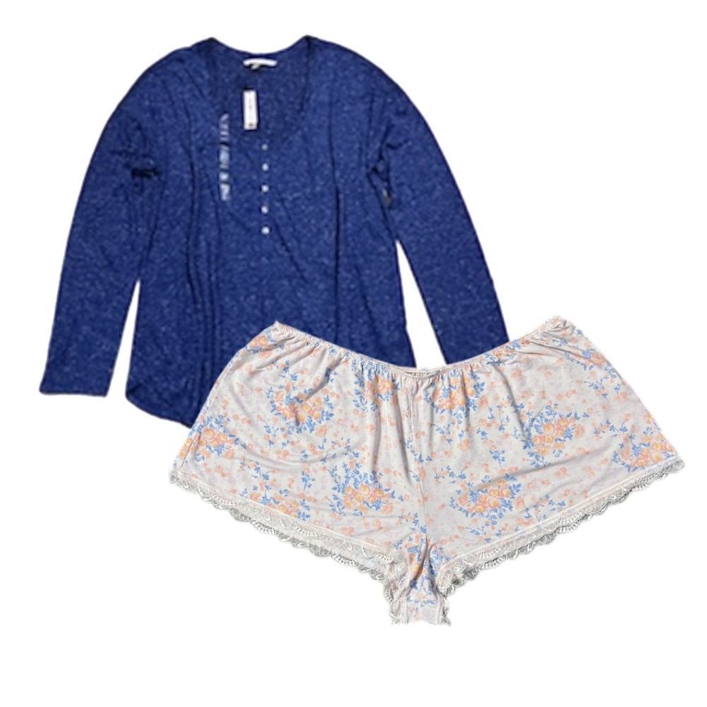 Victorias Secret Supersoft Heavenly Modal shorts & Soft Henley top pajama set Xl